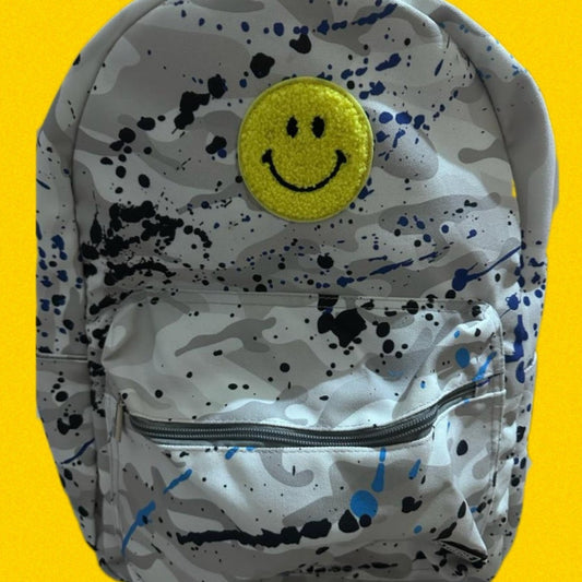 Happy Time Tie-Dye Canvas 2-Zipper Backpack