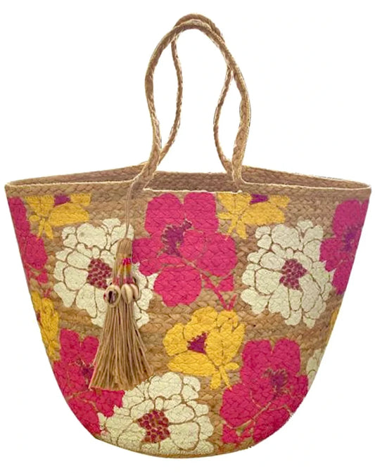 Hand Painted straw Bag