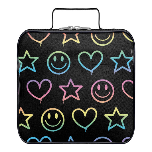Happy Neon Insulated Lunch Tote Bag