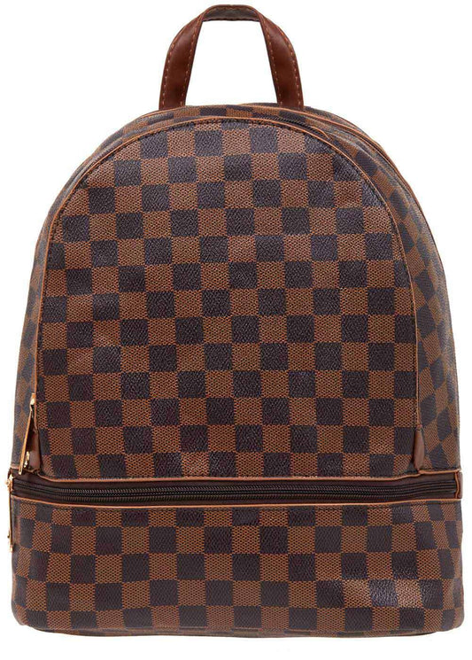 Brown Small Checker Backpack KIDDING Kids and Tweens