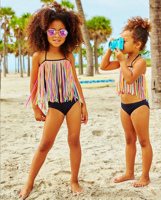 Fringy Black One Piece KIDDING Kids and Tweens