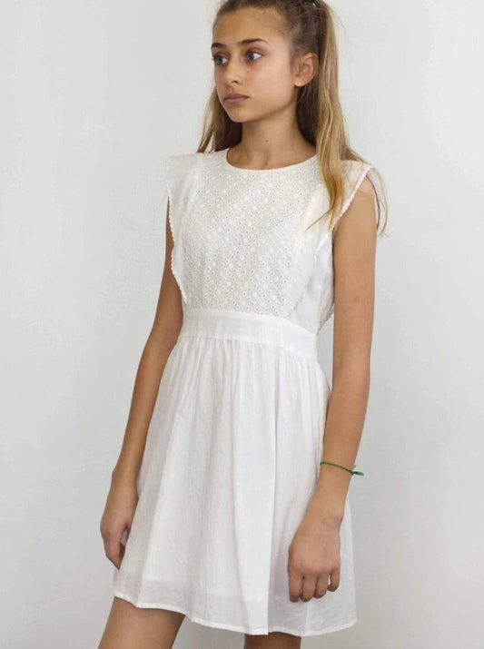 White Broderie Anglaise Dress KIDDING Kids and Tweens